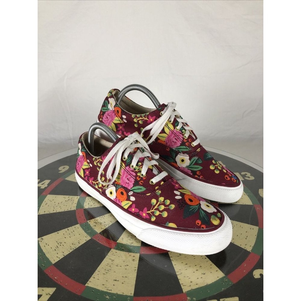 Keds Rifle Paper Co Womens 8.5 Sneakers Hawaiian Flowers Lace Up Shoes Floral